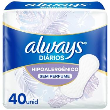 Imagem de Always Protetor Diário Hipoalergênico Sem Perfume 40 Unidades