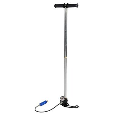 Imagem de Bomba de ar manual de alta pressão portátil com medidor de pressão para mergulho em cilindro de oxigênio