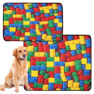 Imagem de CEBUGI Almofadas de xixi laváveis para cães, pacote com 2, almofadas impermeáveis para filhotes de cachorro, antiderrapantes, à prova de vazamento, tapetes de treinamento para cama de cercadinho