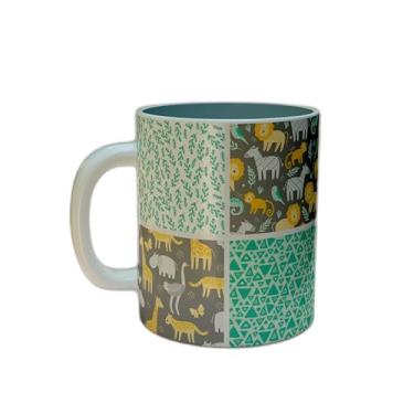 Imagem de Caneca Xícara de Café em Porcelana 300ml com Desenho de Animais do Zoológico Africano