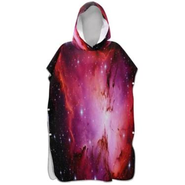 Imagem de Joisal Roupão de mudança para adultos, poncho de surfe, com capuz, fofo, absorvente, vermelho, rosa, estrelado, preto, poncho masculino com capuz