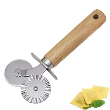 Imagem de Cortador de massa de roda dupla, adequado para fazer macarrão, pizza, wontons e biscoitos.
