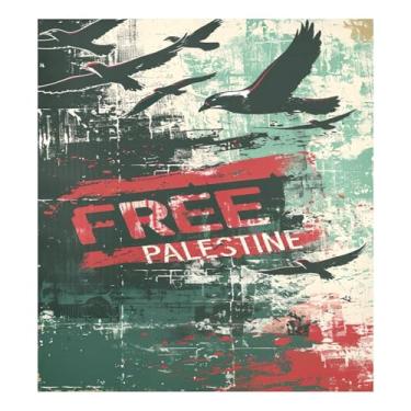 Imagem de Free Palestine Birds capa magnética para porta de lava-louças reutilizável ímã de geladeira adesivo de geladeira 58 x 66 cm