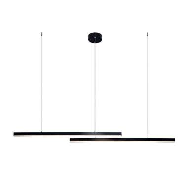Imagem de Luminária pendente linear longa, luminária suspensa retangular de metal com cúpula de acrílico, lustre de design faça você mesmo, luminárias de suspensão LED modernas - 4000K, luminárias pen