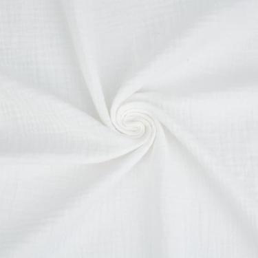 Imagem de FINGERINSPIRE Tecido de gaze de algodão 100 x 130 cm cor de renda antiga material de gaze de algodão para costura de tecido de artesanato macio para projetos faça você mesmo, forro acolchoado para