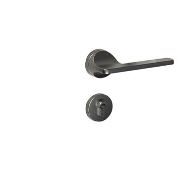 Imagem de VTGVVVTR Fechadura de porta de quarto preta dividida em liga de zinco silenciosa fechadura magnética interna fechadura de porta de quarto (cinza aço)