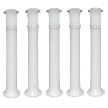 Imagem de Poste Balizador Luminária Casa Jardim 75cm Branco Kit 5 - Plaslumi
