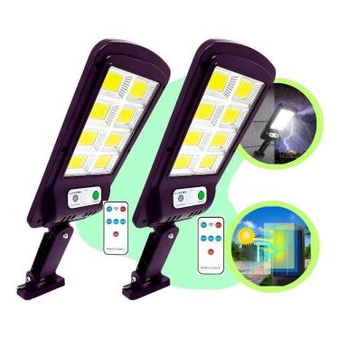 Imagem de 2X Kit 2 Refletor Iluminação Solar 400W Holofote Cob 160 Sen