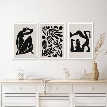 Imagem de Kit 3 Quadros Decorativos Matisse Escultura Pb 45X34Cm Vidro