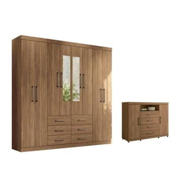 Imagem de Guarda Roupa +1cômoda Qc601 Jatobá - Santos Andirá
