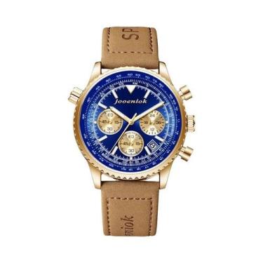 Imagem de Relógio De Pulso Masculino Com Pulseira De Couro, Relógio De Quartzo, 