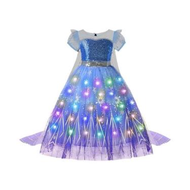 Imagem de Vestido Infantil Com Luzes LED, Roxo E Verde, Fantasia De Cosplay Para