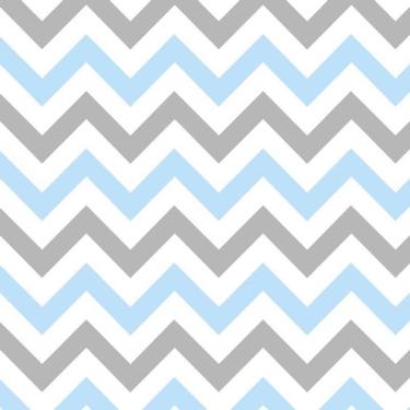 Imagem de Papel De Parede Chevron Azul Cinza Branco Decorativo Adesivo