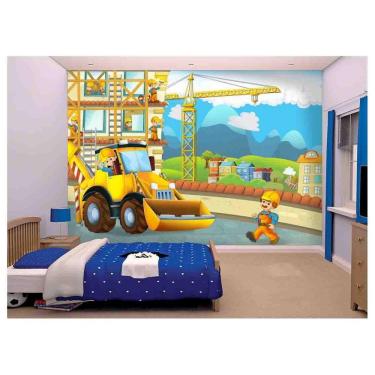 Imagem de Papel De Parede Infantil Trator Caminhão Kids  Azs93