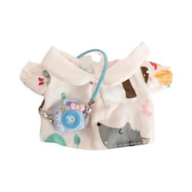 Imagem de Casaco De Pelúcia Colorido Xadrez Labubu Para Bebês, 17cm, Design Chic