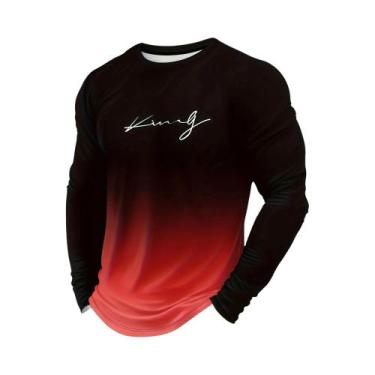 Imagem de Camiseta Masculina Esportiva Casual De Manga Longa Com Estampa 3D, Res