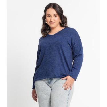 Imagem de Blusa Feminina Plus Infinita Cor Azul - Rovitex Plus Size, Plus G4, Az