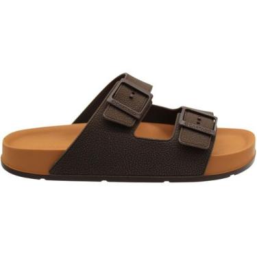 Imagem de Chinelo Slide Cartago Milão III Masculino, Marrom, Claro, 42