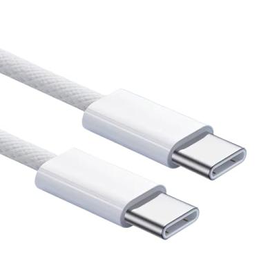 Imagem de Cabo Tipo C USB C 60W Cabo Carregador Turbo Tipo C Para Samsung Motorola Xiaomi LG iP 15 16 Cor Branco Reforçado, Rápido, Resistente, Premium.