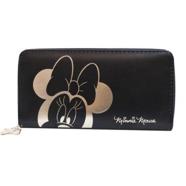 Imagem de Carteira Feminina Minnie Retangular Preto Dourado - Disney