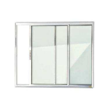 Imagem de Janela de Aluminio de Correr 80x100cm 2 Folhas com Vidro Liso Confort 