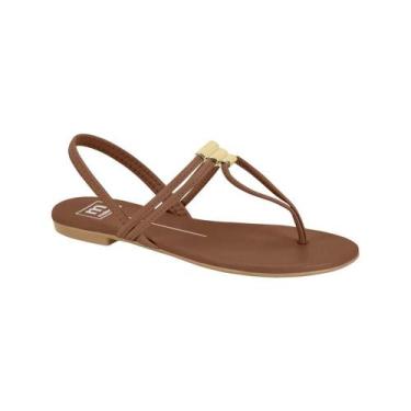 Imagem de Sandália Feminina Moleca Rasteirinha Flat Tiras Duplas Cor:AvelãTamanh