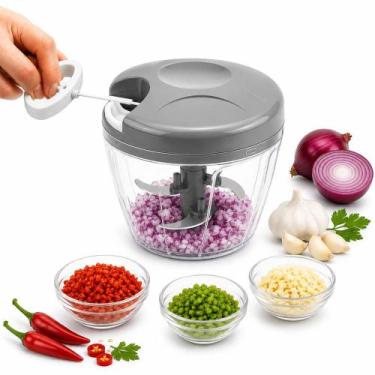 Imagem de Picador Triturador Manual Alimento 500ml 3 Lâminas Aço Inox - Yeet