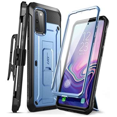 Imagem de SUPCASE Capa Unicorn Beetle Pro Series projetada para Galaxy S20 FE (versão 2020), coldre robusto de camada dupla de corpo inteiro e capa de suporte com protetor de tela integrado (Azul)