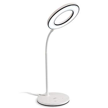 Imagem de Miady Luminária de mesa LED para cuidados com os olhos, 3 modos de cor com 4 níveis de brilho, lâmpada de escritório regulável com adaptador, sensível ao toque, flexível 360°