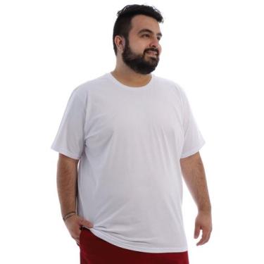 Imagem de Camiseta Plus Size Lisa Masculina Básica Algodão Branca - Anistia
