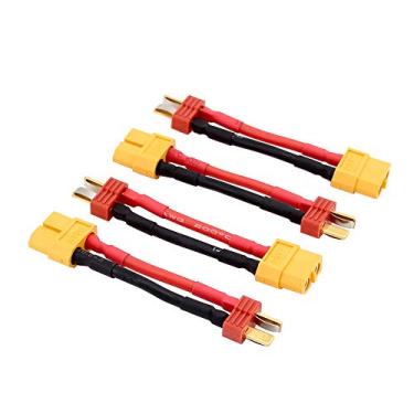 Imagem de 4 peças de cabo adaptador de conector Deans T-Plug macho para XT60 fêmea 14awg 5 cm para RC Lipo(BDHI-63)