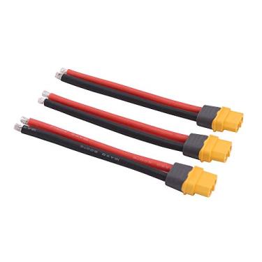 Imagem de BDHI 3 conectores/adaptadores Amass XT60 estilo fêmea (lado da bateria) com fio de 10 cm 12 awg (B151-3)