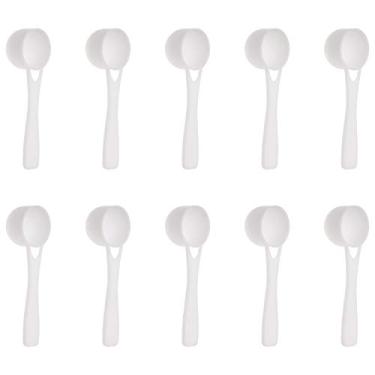 Imagem de ONLYKXY 10 peças 5g grau alimentício cabo longo não tóxico reutilizável plástico colher de medida café colher de chá leite em pó colher de cozinha colheres de cozinha