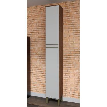 Imagem de Paneleiro 2 Portas 4 Prateleiras 100% MDF Itália Espresso Móveis Castanho/Branco