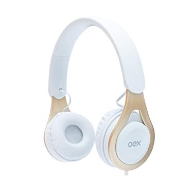 Imagem de Fone de Ouvido Headset com Microfone OEX Drop HS210 - Branco com dourado