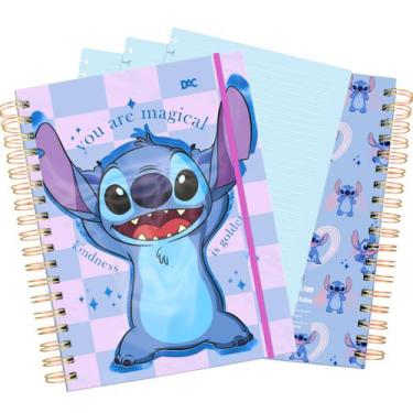 Imagem de Caderno Smart Universitário Disney Stitch Com 80 Folhas Tira-Põe Stitc