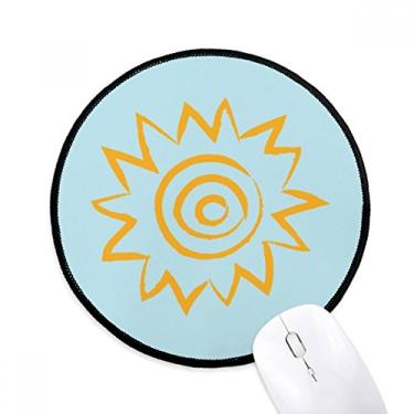 Imagem de Mouse pad para pintura à mão Yellow Sun Sunshine Tapete redondo para escritório