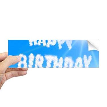 Imagem de DIYthinker Adesivo retangular Happy Birthday Blue Sky Clouds para janela de notebook