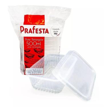 Imagem de Pote Retangular 500ml Freezer Microondas - 144 Und Prafesta