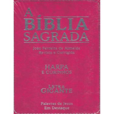 Imagem de Biblia Sagrada Evangelica - Rosa - Harpa E Corinhos