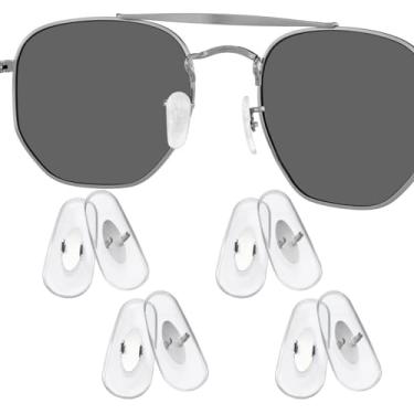 Imagem de 4 pares de almofadas de nariz de substituição para óculos de sol Ray-Ban Aviator RB3025 RB3026 RB3044 RB3261 RB3483 Clubmaster RB3016 - Transparente