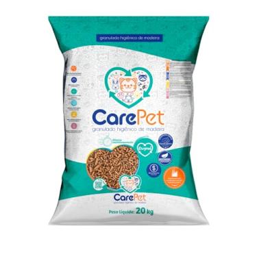 Imagem de CarePet Granulado Higiênico De Madeira Original Pacote 20 Kg