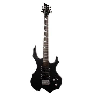 Imagem de Guitarra elétrica, guitarra elétrica de jacarandá de 24 tiros, guitarra elétrica para iniciantes, guitarra elétrica profissional, kit de guitarra, baixo (preto)