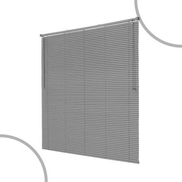 Imagem de Persiana Horizontal De Pvc- 1,60x1,60m Cortina Off Blackout Cinza Escuro