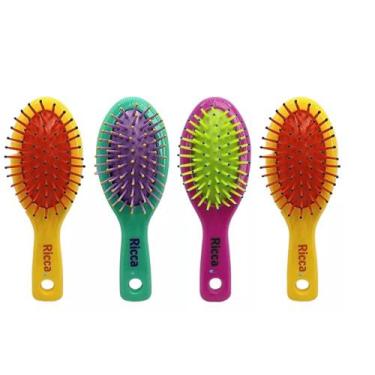 Imagem de Kit 4 Mini Escovas de Cabelo Collors Escovinha de Bolsa Viagem Cores S
