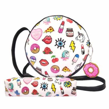 Imagem de Kit Infantil Bolsa e Estojo Stickers Redondo, Magicc Bolsas
