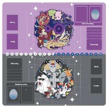 Imagem de DTCG playmat for Digimon Playmat 2 Player Duel Mat Gaming Competition Pad Mat Card Binder Deck 60 * 60CM 23.6x23.6in (5)