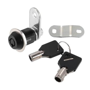 Imagem de Hihaha Conjunto de fechaduras de trailer com 2 chaves/fechaduras internas de porta de armazenamento de RV para caixa de ferramentas de armário de arquivos/durável 7/8 polegadas/1 conjunto preto