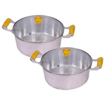Imagem de Jogo 2 Panelas Caçarolas Alumínio Fundido Polido 26 e 28CM - Okayshop