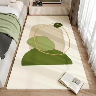 Imagem de HJZSZX Tapete verde para quarto, tapete para cama, tapete para janela saliente, tapete para sala de estar, tapete para sofá, mesa de centro, FYR, sem fiapos, 5.100 x 160 cm (3,3 x 5,25 pés)